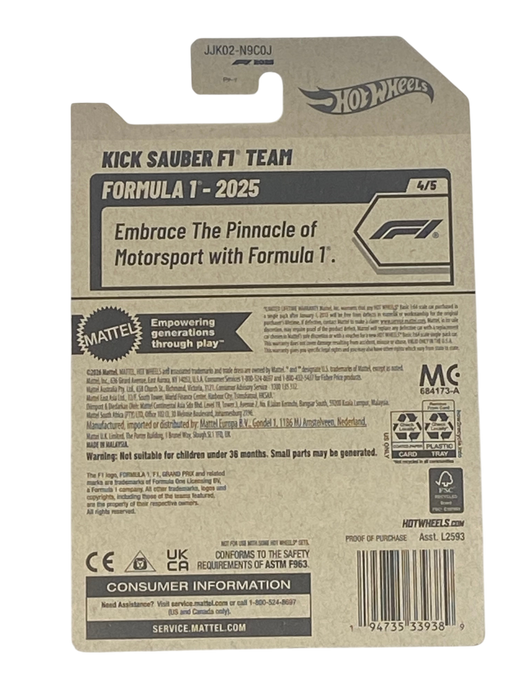 Hot Wheels Kick Sauber F1 Team | Formula 1 Series 4/5 - for just $2.49! 