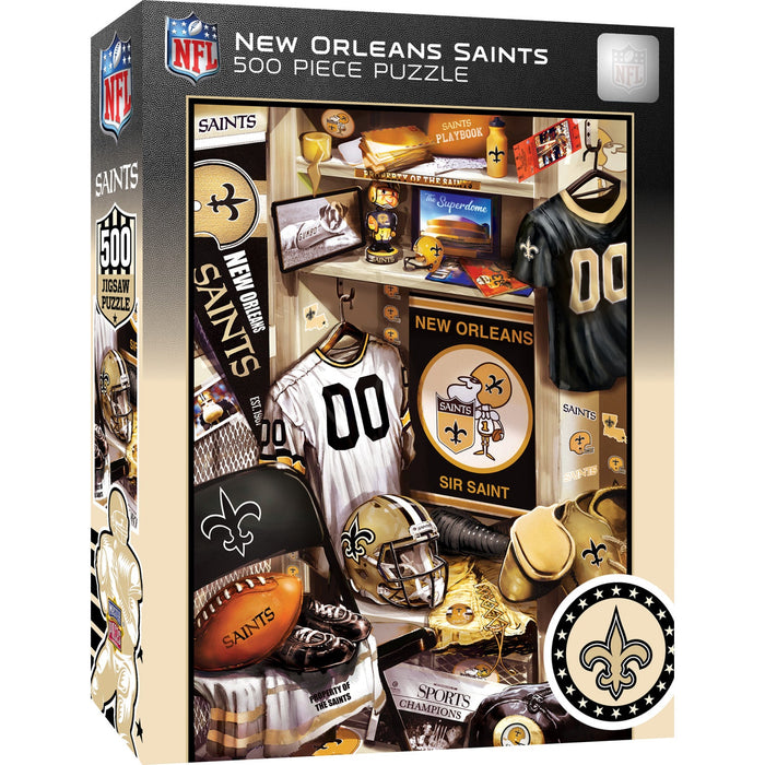 New Orleans Saints - Locker Room 500 Piece Jigsaw Puzzle - Just $16.99! Shop now at Retro Gaming of Denver