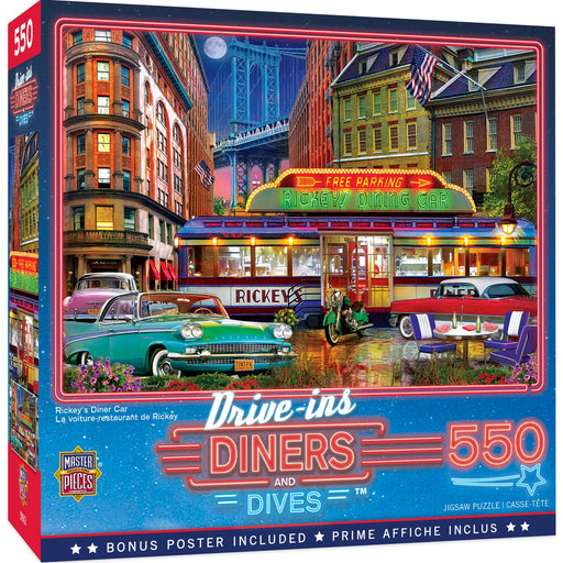 Drive-Ins, Diners & Dives - Rickey's Diner Car 550 Piece Jigsaw Puzzle - Just $14.99! Shop now at Retro Gaming of Denver