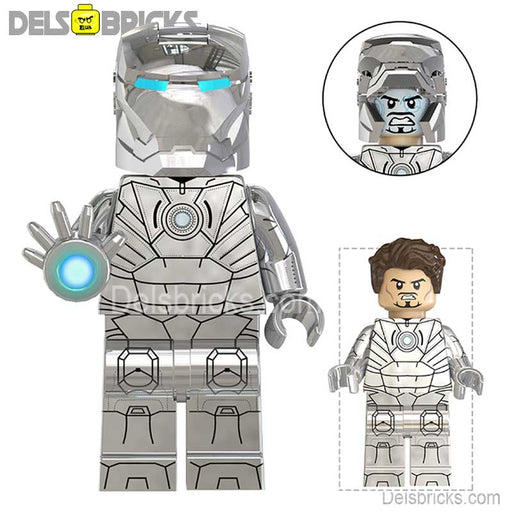 Iron Man Avengers Tony Stark NEW Lego Minifigures Custom Toys Silver (Lego-Compatible Minifigures) - Just $4.50! Shop now at Retro Gaming of Denver