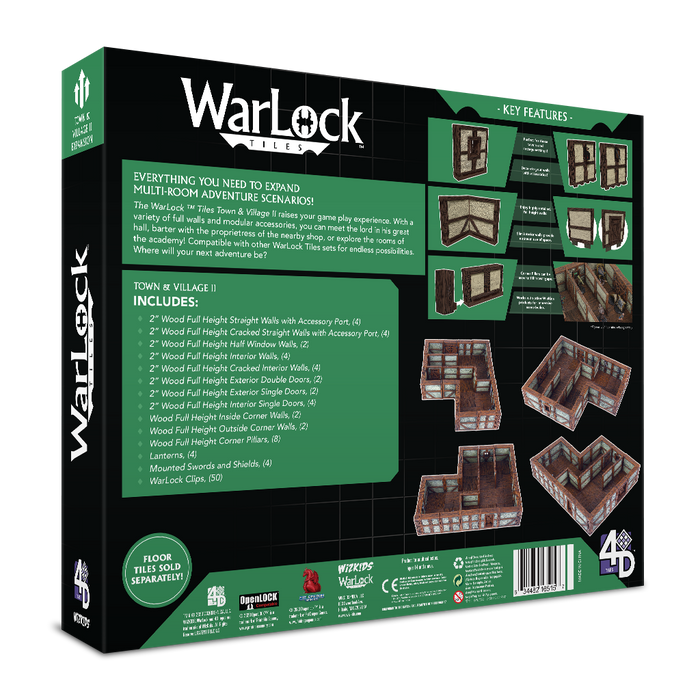 WarLock Tiles: Town & Village II - Full Height Plaster Walls Expansion - for just $79.99! 