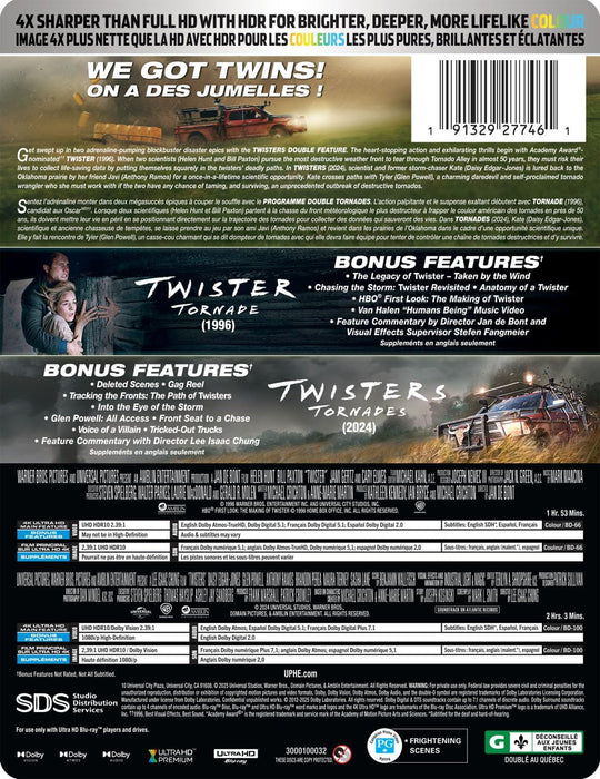 Twisters Double Feature - Limited Edition 2-Movie Steelbook (4K Ultra HD) - for just $39.99! 