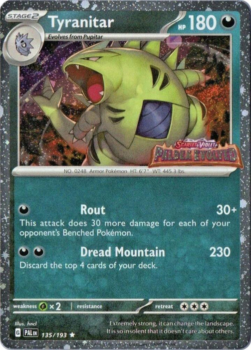 Tyranitar (135/193) (Paldea Evolved Stamp) [Miscellaneous Cards] - for just $1.45! 
