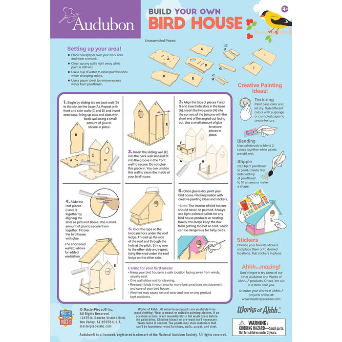 Audubon - Bird House Buildable Wood Craft & Paint Kit - Just $16.99! Shop now at Retro Gaming of Denver