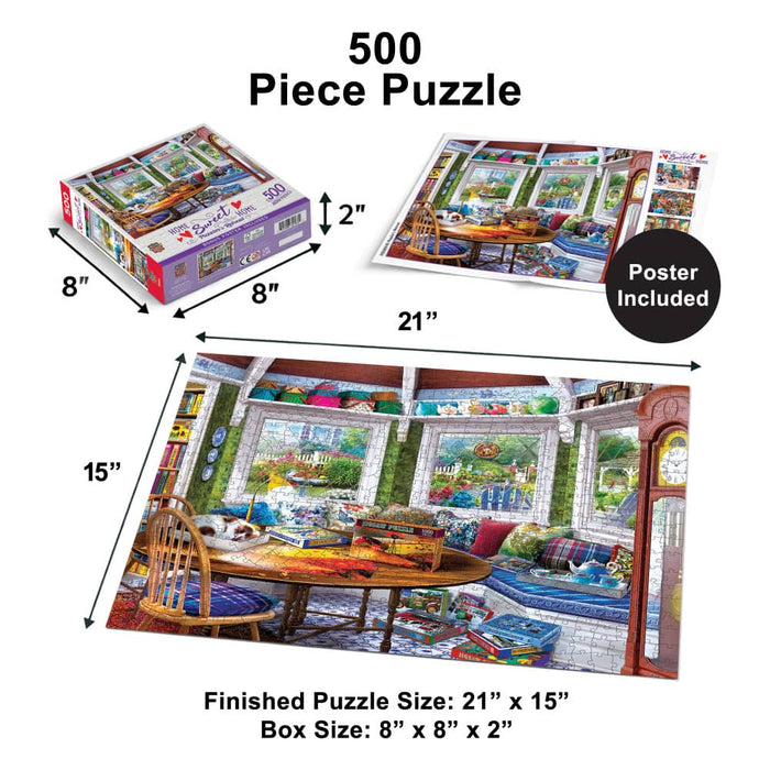 Home Sweet Home - Puzzler's Retreat 500 Piece Jigsaw Puzzle - for just $14.99! 