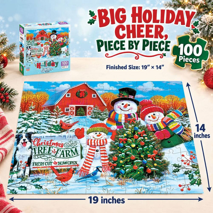 Holiday Glitter - On the Tree Farm 100 Piece Jigsaw Puzzle - for just $12.99! 