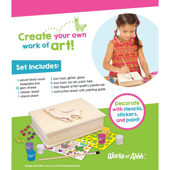 Llama Keepsake Box Wood Craft & Paint Kit - for just $19.99! 