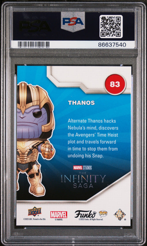 2023 UPPER DECK FUNKO POP MARVEL  THANOS PLATINUM #83  PSA 10 - for just $54! 