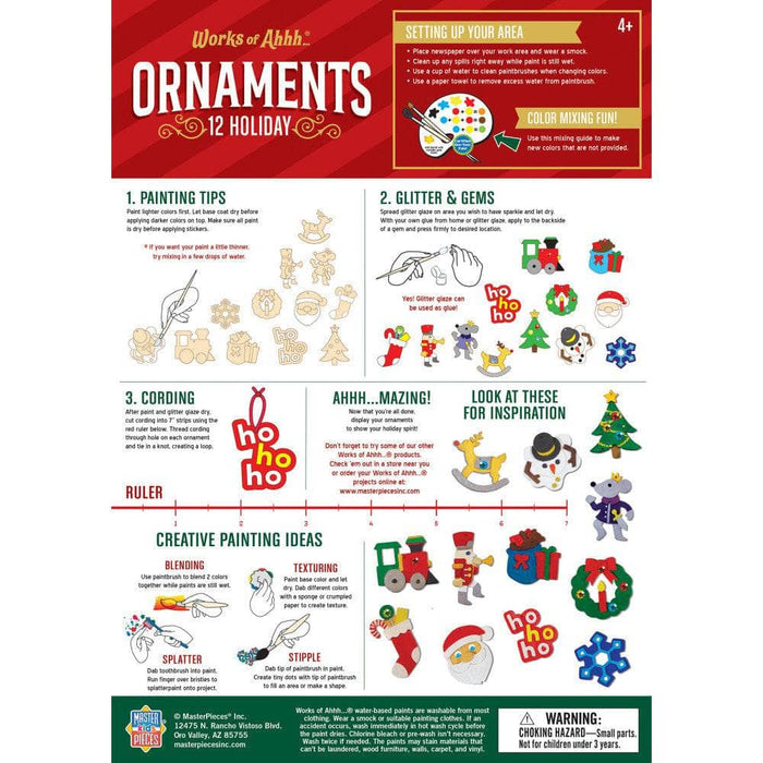 12 Holiday Ornaments Wood Craft & Paint Kit - for just $24.99! 