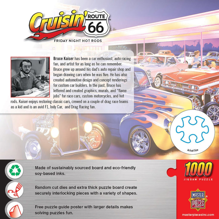 Cruisin' Route 66 - Friday Night Hot Rods 1000 Piece Jigsaw Puzzle - for just $16.99! 
