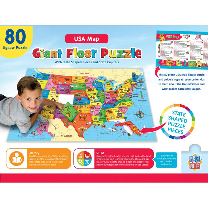 Explorer - USA Map 80 Piece Floor Jigsaw Puzzle - for just $19.99! 
