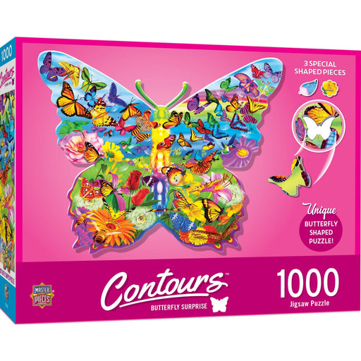 Contours - Butterfly Surprise 1000 Piece Shaped Jigsaw Puzzle - Just $16.99! Shop now at Retro Gaming of Denver