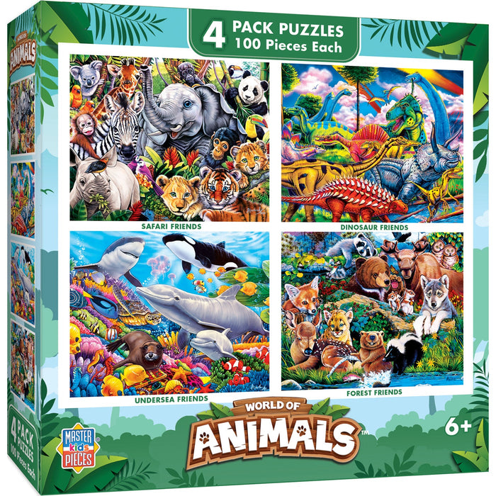 World of Animals 100 Piece Jigsaw Puzzles 4-Pack - Just $14.99! Shop now at Retro Gaming of Denver