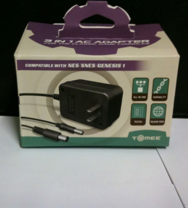 3-in-1 Genesis/ SNES/ NES Universal AC Adapter (Tomee) - for just $0! 