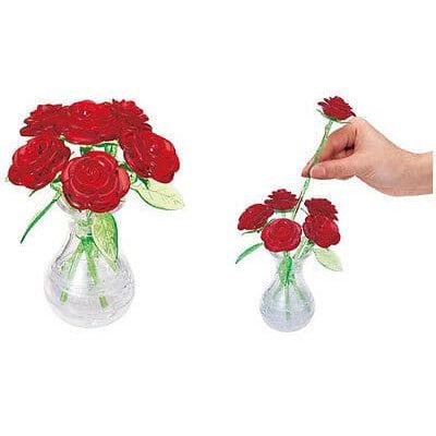 3D Crystal Puzzle - Red Roses in a Vase - Just $14.99! Shop now at Retro Gaming of Denver