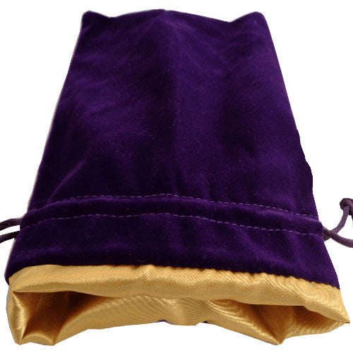 6in x 8in LARGE Purple Velvet Dice Bag with Gold Satin Lining - for just $5.99! 