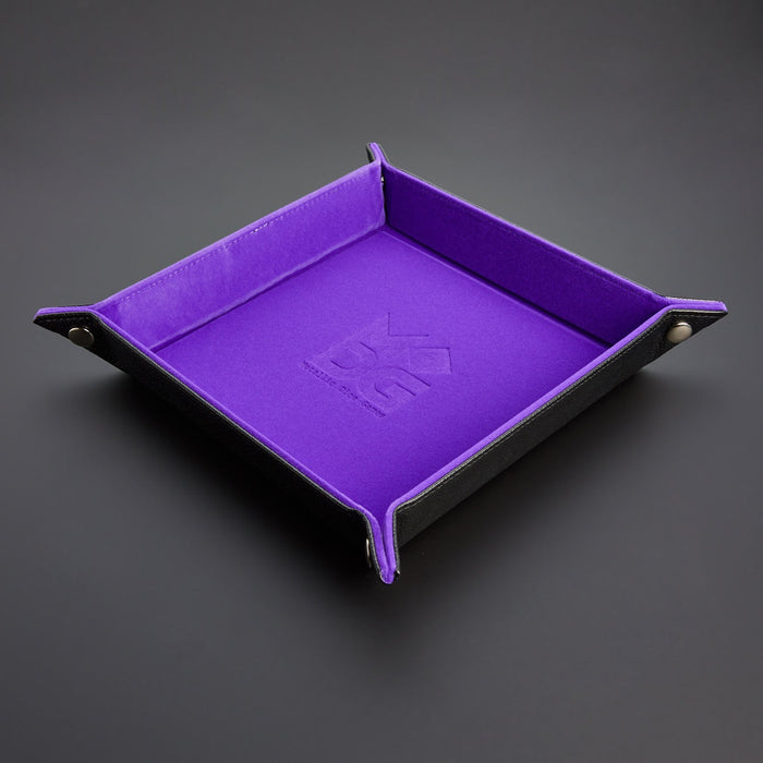 Metallic Dice Games Velvet Folding Dice Tray with Leather Backing 10" x 10" - for just $15.99! 