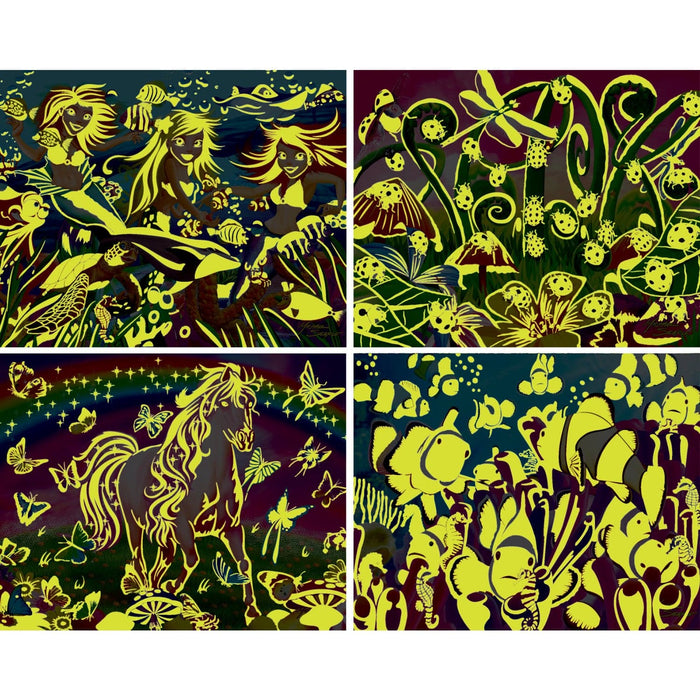 Glow in the Dark 100 Piece Jigsaw Puzzles - 4-Pack V1 - for just $14.99! 