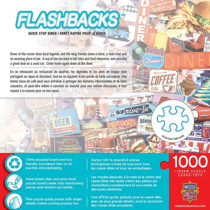 Flashbacks - Quick Stop Diner 1000 Piece Jigsaw Puzzle - for just $16.99! 