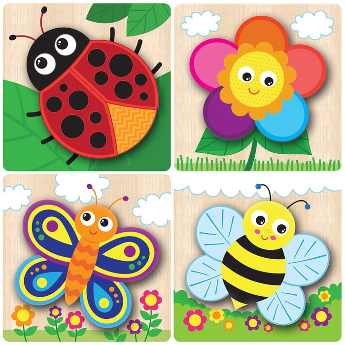 Garden Chunky Wood Puzzles - Kids 4-Pack - for just $16.99! 