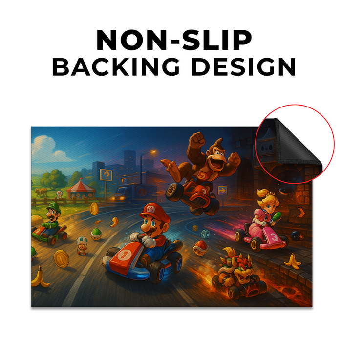 Mario Kart Inspired Decor Rug- 62x40 inches - for just $44.99! 