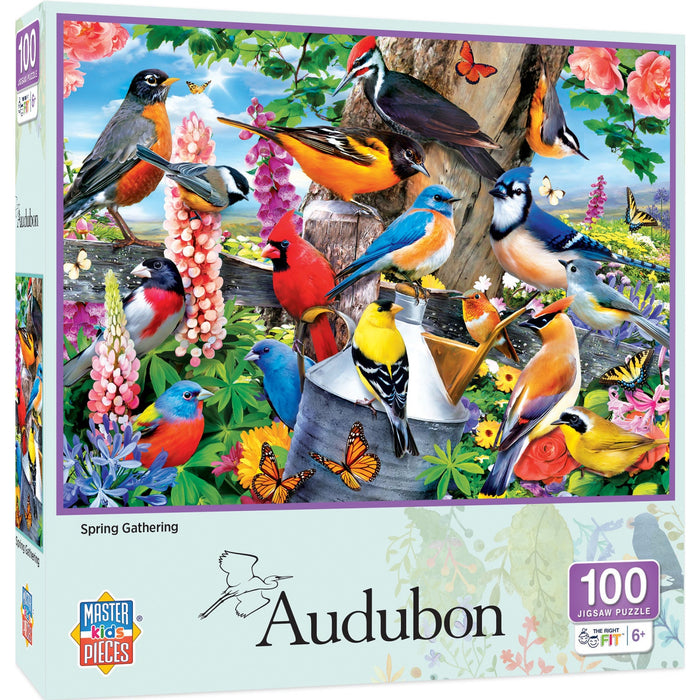 Audubon - Spring Gathering 100 Piece Jigsaw Puzzle - Just $12.99! Shop now at Retro Gaming of Denver