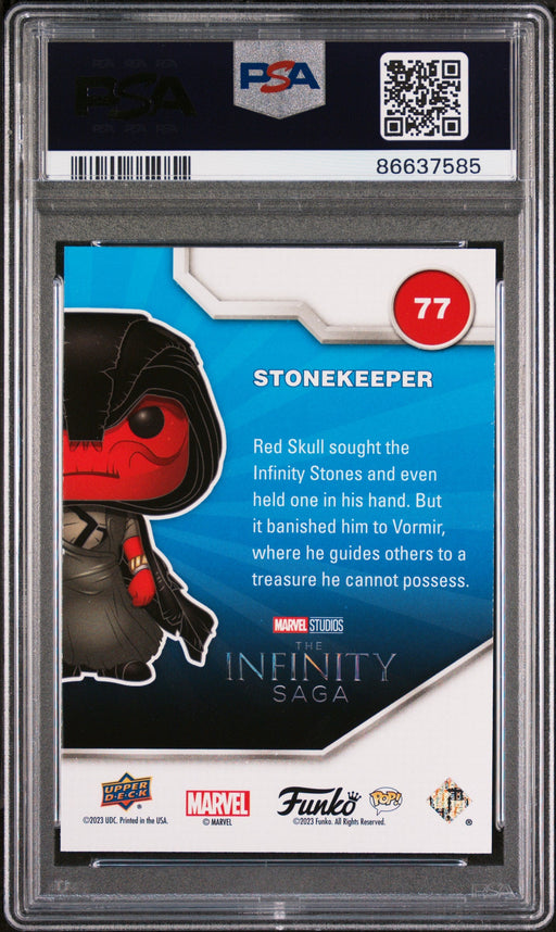 2023 UPPER DECK FUNKO POP MARVEL  STONEKEEPER PATINA #77  PSA 10 - for just $54! 