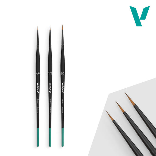 Vallejo Hobby Brushes: Detail - Synthetic - Definition Set - Sizes 4/0, 3/0 & 2/0 - for just $13.99! 