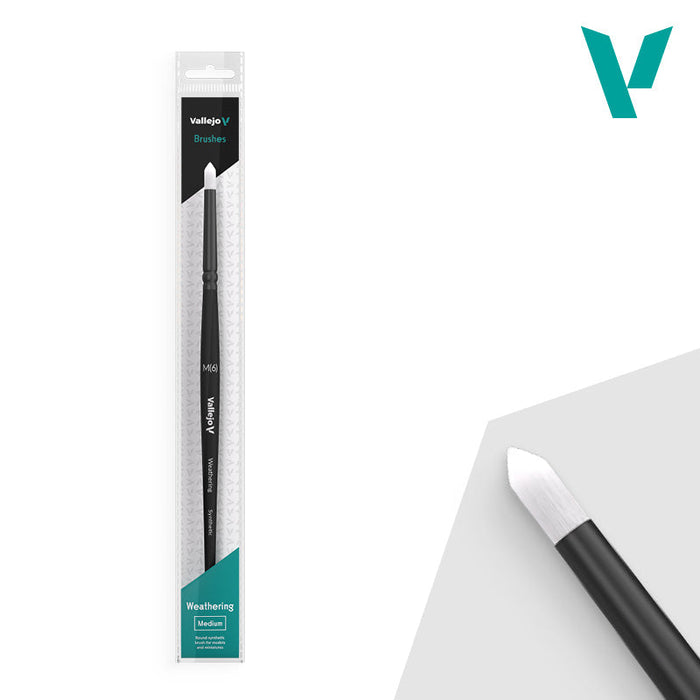 Vallejo Hobby Brushes: Round Weathering - Synthetic - Medium - for just $5.99! 