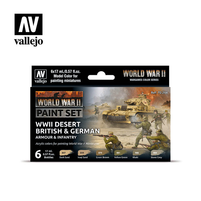 Model Color: WWII Paint Set - Desert British & German Armour & Infantry - for just $19.95! 