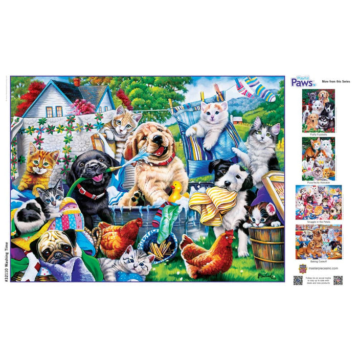 Playful Paws - Washing Time 300 Piece EZ Grip Jigsaw Puzzle - for just $14.99! 