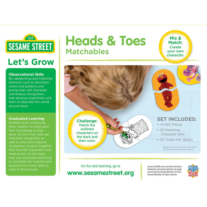 Sesame Street - Heads & Toes Matching Jigsaw Puzzles - Premium Educational - Just $12.99! Shop now at Retro Gaming of Denver