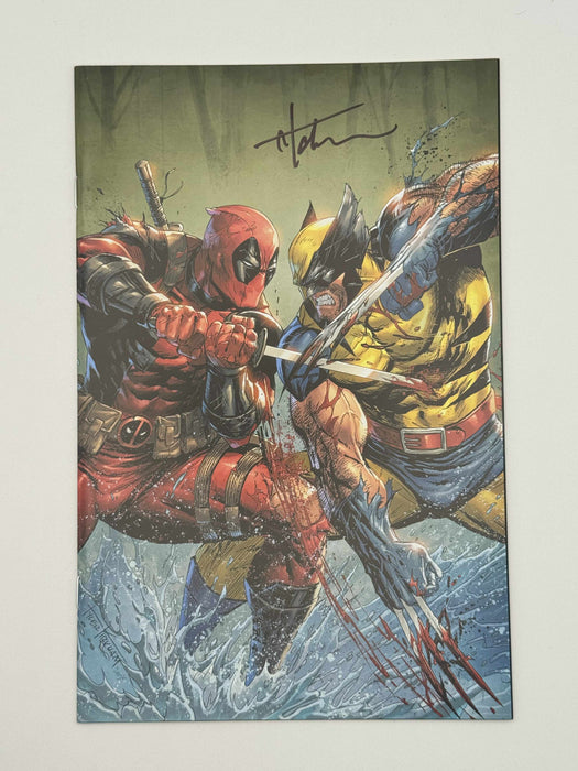 [Signed by Tyler Kirkham] DEADPOOL & WOLVERINE WWIII #2 Tyler Kirkham Virgin Var Unknown - for just $40! 