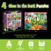 Glow in the Dark 100 Piece Jigsaw Puzzles - 4-Pack V1 - for just $14.99! 