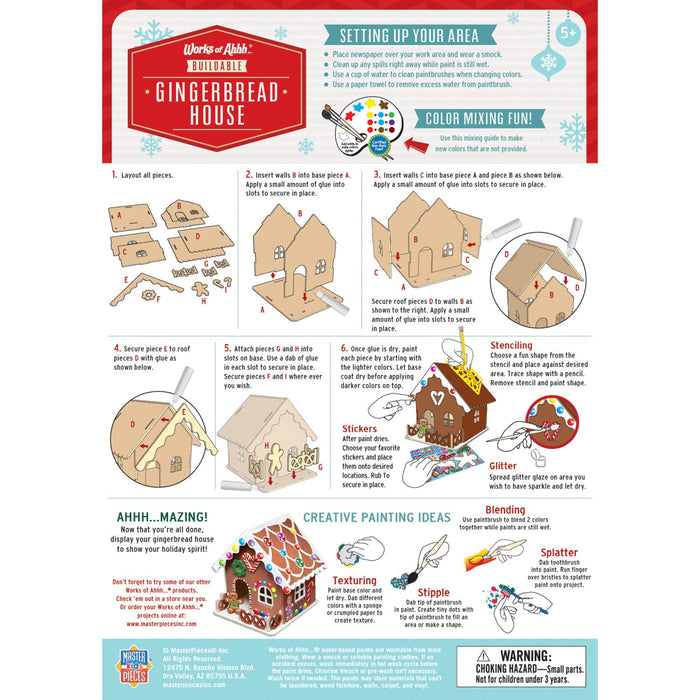 Holiday Craft Kit - Buildable Gingerbread House Wood Paint Kit - Just $16.99! Shop now at Retro Gaming of Denver