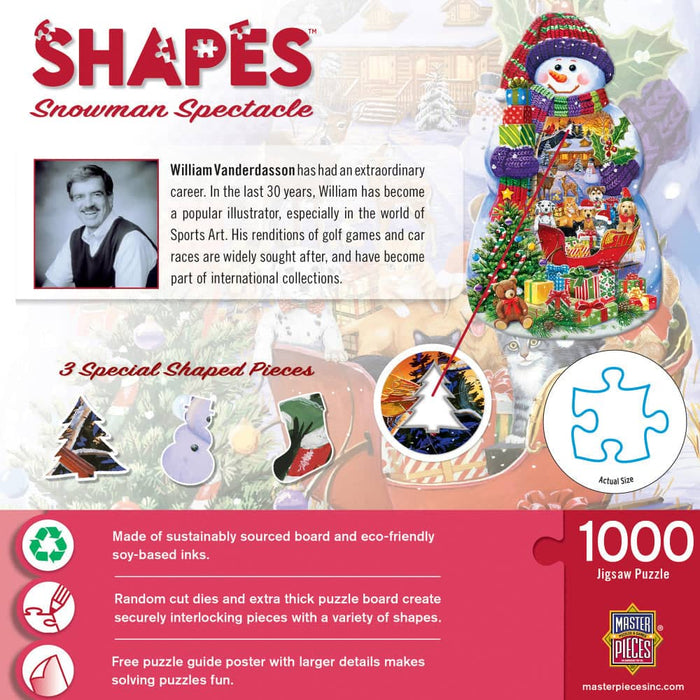 Shapes - Snowman Spectacle 1000 Piece Shaped Jigsaw Puzzle - for just $16.99! 
