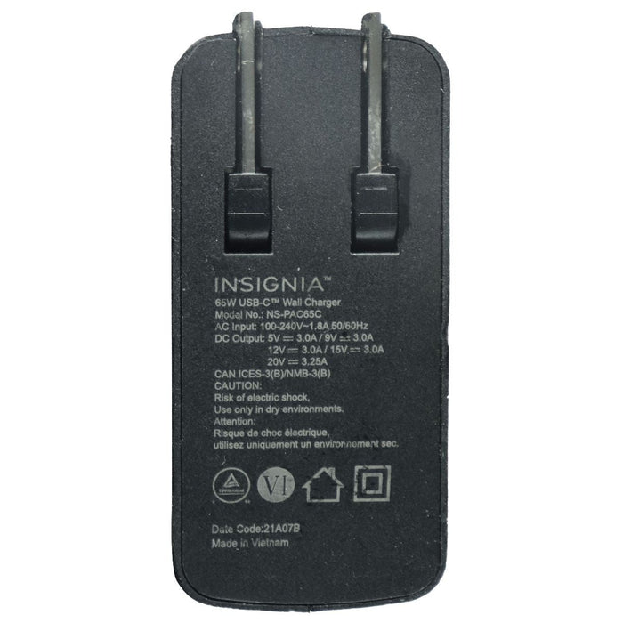 Insignia (65W) USB-C Wall Charger - Black / Adapter Only (NS-PAC65C) - Just $15.08! Shop now at Retro Gaming of Denver