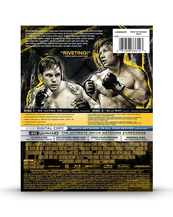 Warrior - Limited Edition Steelbook (4K Ultra HD + Blu-ray + Digital) - for just $34.99! 