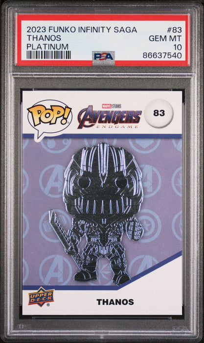 2023 UPPER DECK FUNKO POP MARVEL  THANOS PLATINUM #83  PSA 10 - for just $54! 