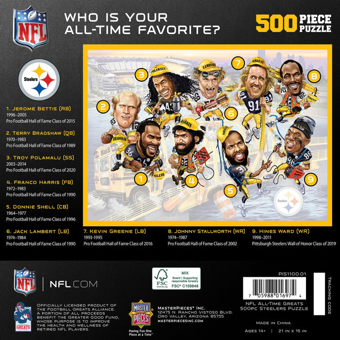 Pittsburgh Steelers - All Time Greats 500 Piece Jigsaw Puzzle - Just $19.99! Shop now at Retro Gaming of Denver