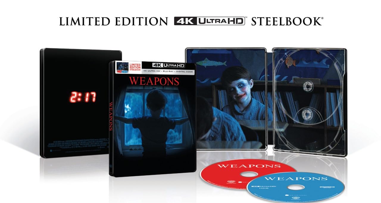 Weapons - Limited Edition Steelbook (4K Ultra HD + Blu-ray + Digital) - for just $54.99! 