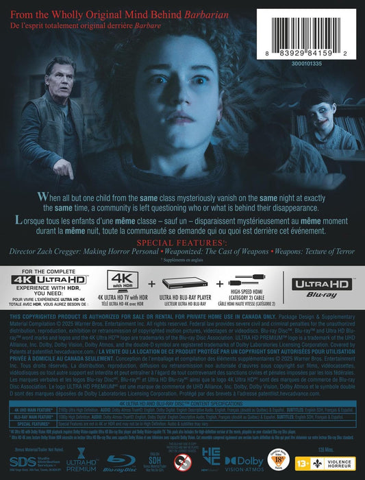 Weapons - Limited Edition Steelbook (4K Ultra HD + Blu-ray) - for just $47.99! 