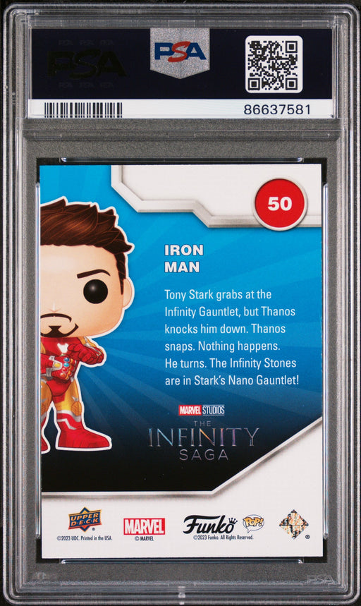 2023 UPPER DECK FUNKO POP MARVEL  IRON MAN PATINA #50  PSA 10 - for just $54! 