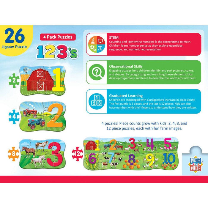 123's - Educational 4-Pack Jigsaw Puzzles - for just $12.99! 