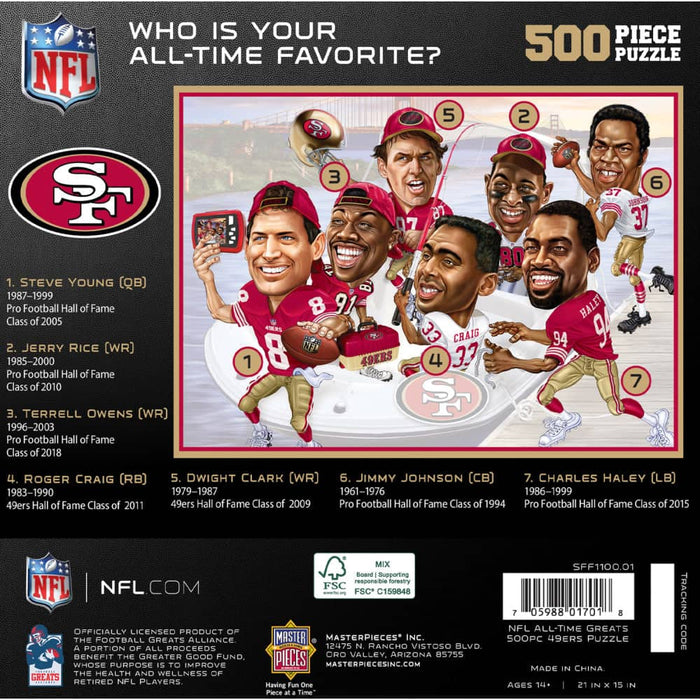 San Francisco 49ers - All-Time Greats 500 Piece Jigsaw Puzzle - for just $19.99! 