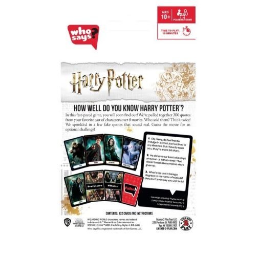 Who Says? Card Game Harry Potter Edition - for just $12.99! 