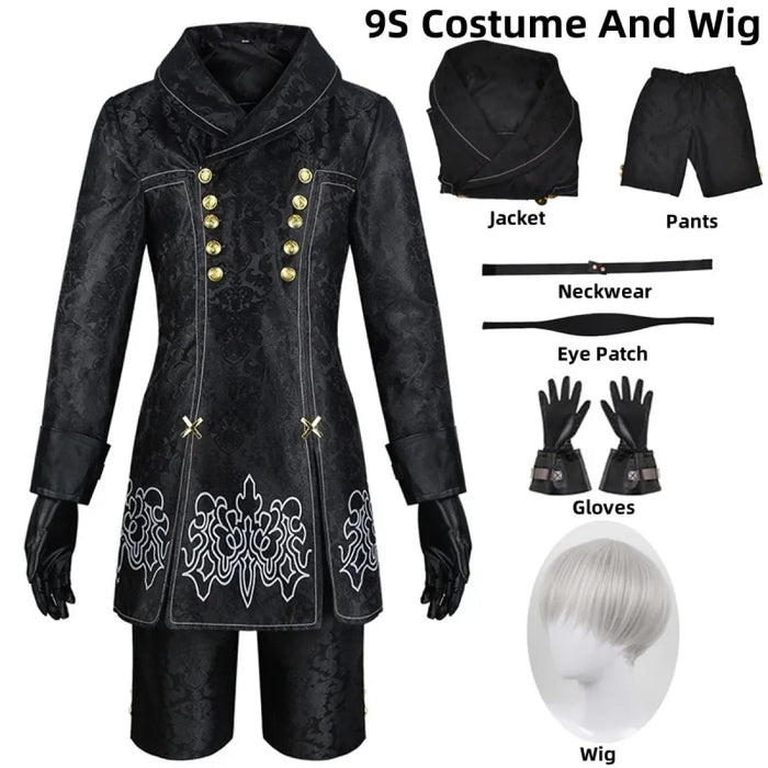 NieR: Automata 9S & 2B Cosplay Costume with Wig and Accessories - for just $34.95! 