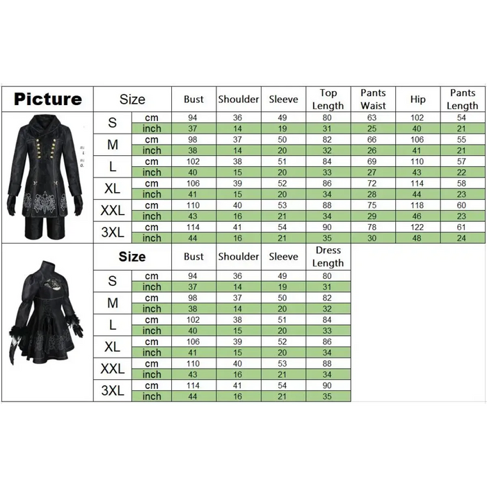 NieR: Automata 9S & 2B Cosplay Costume with Wig and Accessories - for just $34.95! 