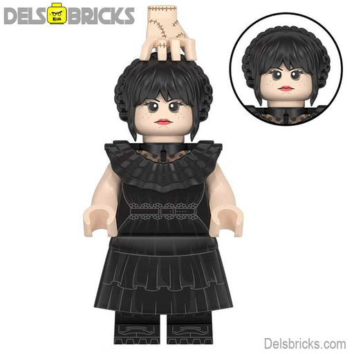 Wednesday Addams School Dance Outfit Mini Figure (Lego-Compatible Minifigures) - Premium Minifigures - Just $3.99! Shop now at Retro Gaming of Denver
