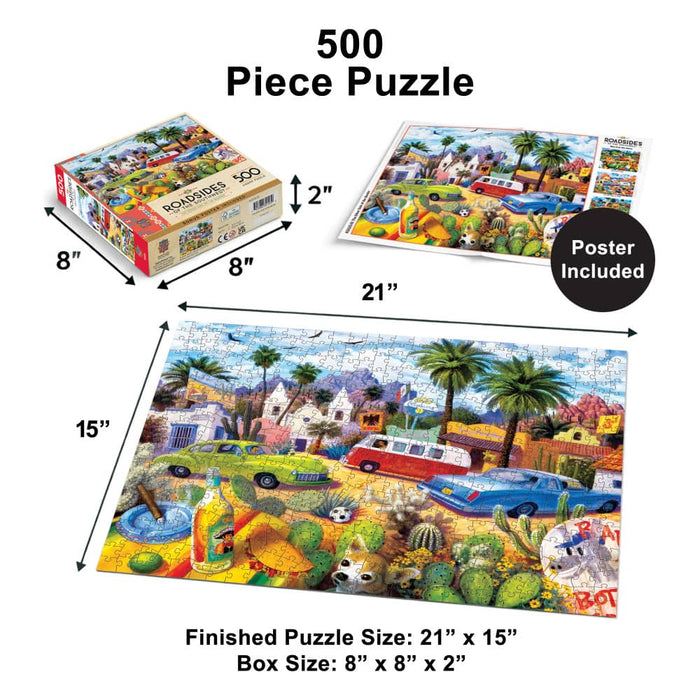 Roadsides of the Southwest - Other Side of the Border 500 Piece Jigsaw Puzzle - for just $14.99! 
